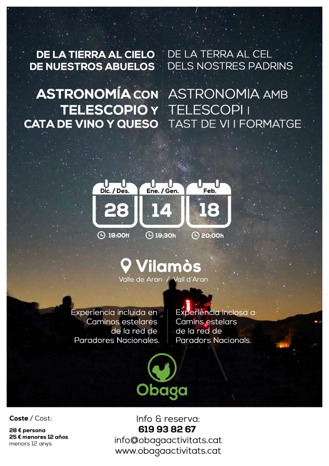 ASTRONOMIA Y CATA DE VINO EN VILAMOS, VAL D'ARAN